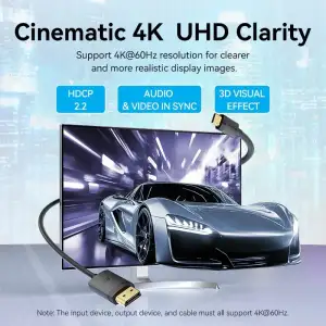 Кабель USB 3.1 Type-C M - DisplayPort M, 2.0м, v.1.2, 4K60Hz, Aluminum Alloy чорний Vention (CRJBH) UA