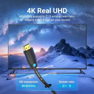 Кабель HDMI M - M, 2.0 м, V1.4, Engineering 4K 30Гц PVC Black Vention (AAMBH) UA
