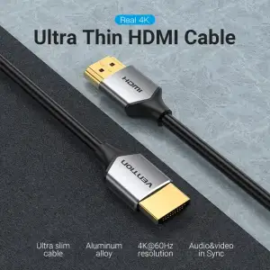 Кабель HDMI M - M, 1.0 м, V2.0, 4K 60Гц PVC сірий Vention (ALEHF) UA