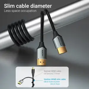 Кабель HDMI M - M, 1.0 м, V2.0, 4K 60Гц PVC сірий Vention (ALEHF) UA