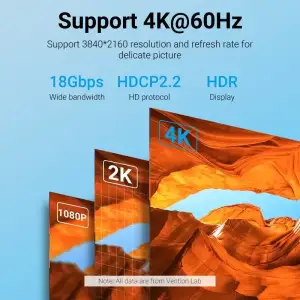 Кабель HDMI M - M, 1.0 м, V2.0, 4K 60Гц PVC сірий Vention (ALEHF) UA