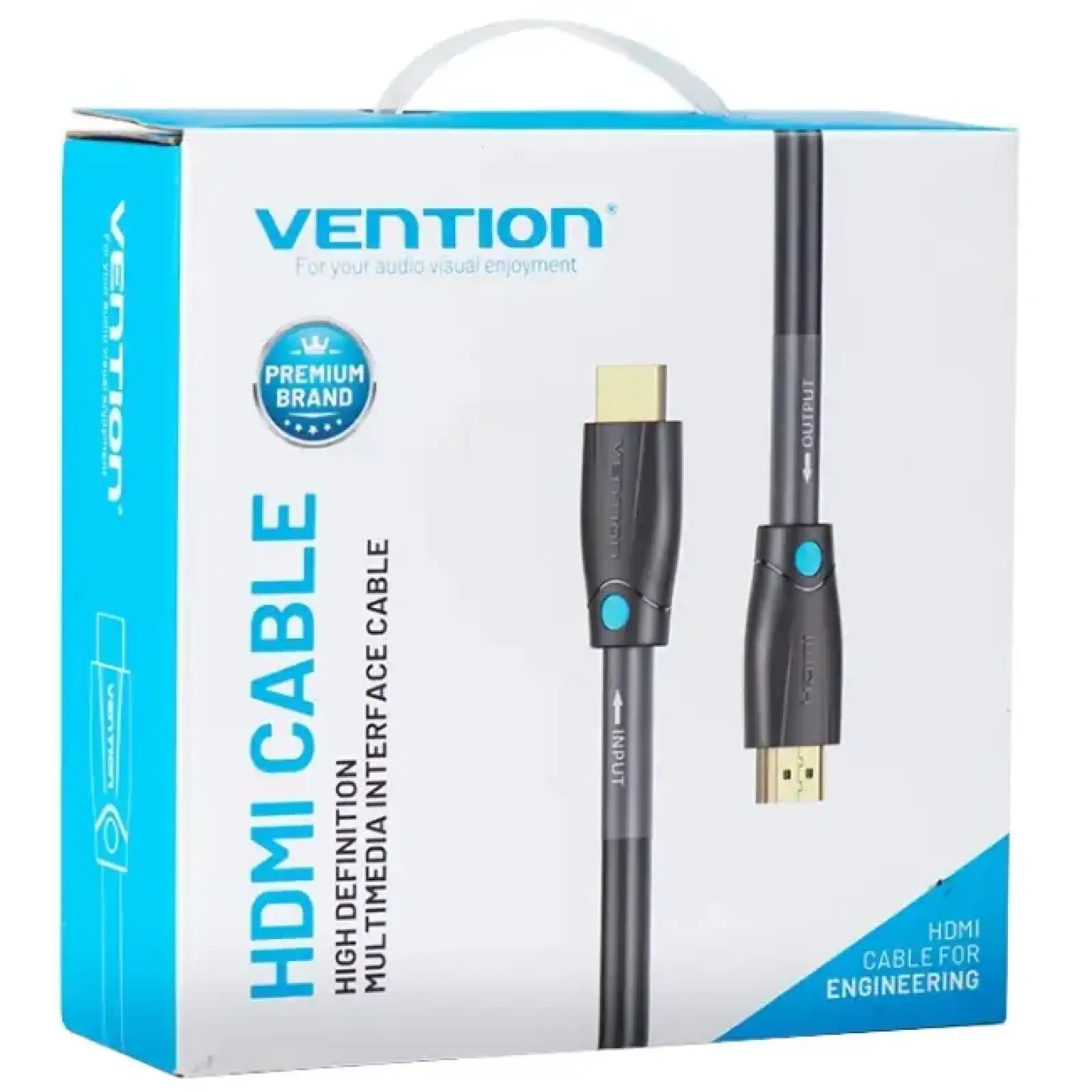 Кабель HDMI M - M, 10.0 м, V2.0, Engineering 4K 60Гц 18Gbps HD 7.1 PVC Black Vention (AAMBL) UA