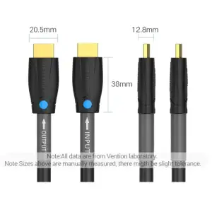 Кабель HDMI M - M, 10.0 м, V2.0, Engineering 4K 60Гц 18Gbps HD 7.1 PVC Black Vention (AAMBL) UA