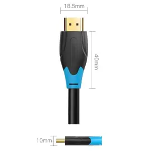 Кабель HDMI M - M, 10.0 м, V1.4, 4K/HD 60Гц, PVC type, чорний, Vention (AACBL) UA