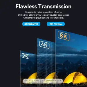 Кабель DisplayPort M - HDMI M V1.4, 1.8м, 8K 60hz,Dynamic HDR, нейлонове обплетення, чорний, Vention (HFPBAC) UA