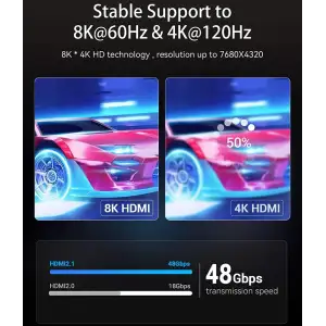 Кабель HDMI M - M, 1.0 м, V2.1, Engineering 8K 60Гц 48Gbps PVC Black Vention (AANBF) UA