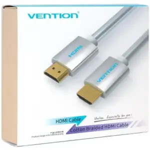 Кабель HDMI M - M, 8.0м, V2.0, 4K 60Гц, обплетення, Silver Metal Type Vention (AABIK) UA