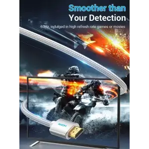 Кабель HDMI M - M, 8.0м, V2.0, 4K 60Гц, обплетення, Silver Metal Type Vention (AABIK) UA
