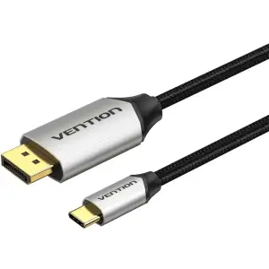 Кабель USB 3.1 Type-C M - DisplayPort M, 1.5м v.2.1 16K30Hz Aluminum Alloy сірий Vention (CGWHG) UA