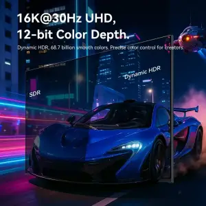 Кабель USB 3.1 Type-C M - DisplayPort M, 1.5м v.2.1 16K30Hz Aluminum Alloy сірий Vention (CGWHG) UA