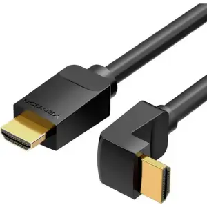 Кабель HDMI M - M, 2.0 м, V2.0, 4K 60Гц, кут 90°, PVC, чорний Vention (AARBH) UA