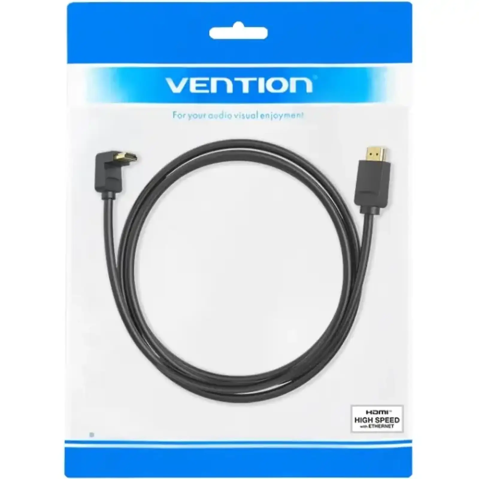 Кабель HDMI M - M, 3.0 м, V2.0, 4K 60Гц, кут 270°, PVC, чорний Vention (AAQBI) UA