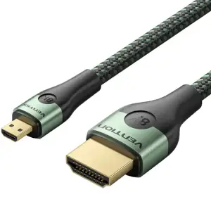 Кабель HDMI M - Micro HDMI M, 2.1 м, V2.0 8K 60Гц Aluminum Alloy Type Green Vention (AGKGH) UA