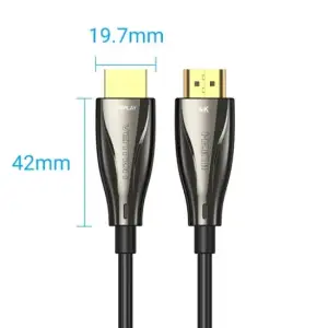 Кабель HDMI M - M, 50.0 м, V2.0, Optical 4K 60Гц 18Gbps Dolby 7.1 PVC Black Zinc Alloy Vention (ALABX) UA