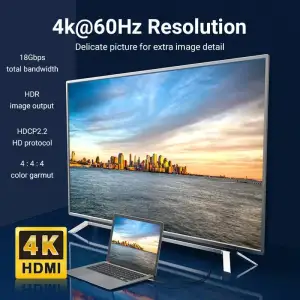 Кабель HDMI M - M, 50.0 м, V2.0, Optical 4K 60Гц 18Gbps Dolby 7.1 PVC Black Zinc Alloy Vention (ALABX) UA