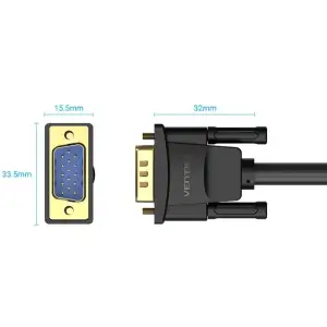 Кабель VGA 15M-15M, 8.0м, з ферритами, чорний Vention (DAEBK) UA
