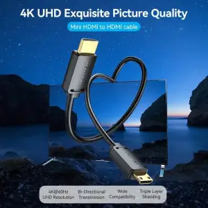 Кабель HDMI M - Mini M, 2.0 м, V2.0 4K 60Гц 18Gbps HDR Dolby Vention (AGHBH) UA