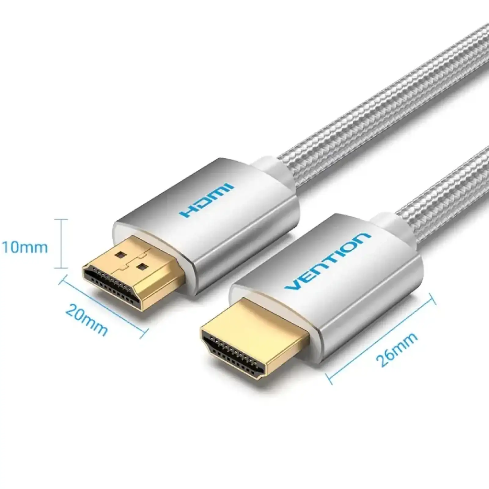 Кабель HDMI M - M, 15.0 м, V2.0, 4K обплетення, Silver Metal Type Vention (AABIN) UA