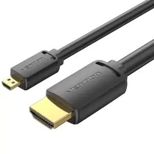 Кабель HDMI M - Micro HDMI M, 2.0 м, V2.0 4K 60Гц 18Gbps чорний Vention (AGIBH) UA