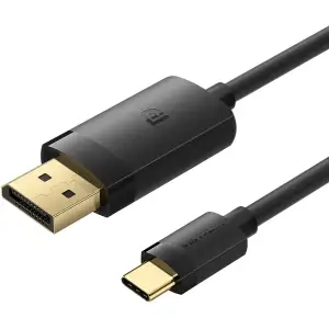 Кабель USB 3.1 Type-C M - DisplayPort M, 1.0м, v.1.2, 4K60Hz, Aluminum Alloy чорний Vention (CRJBF) UA