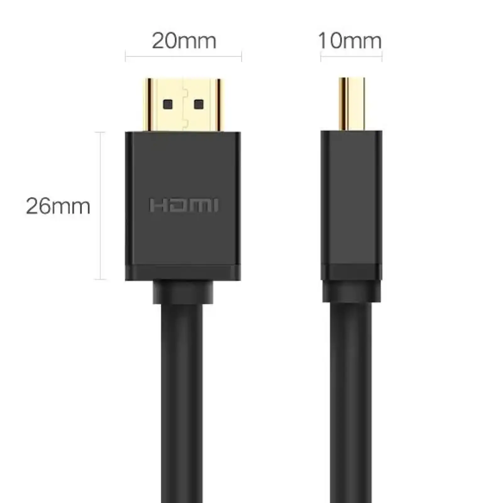 Кабель HDMI M - M, 1.0 м, V2.0 Cafule 4K, HD104 UGREEN Чорний (10106) UA