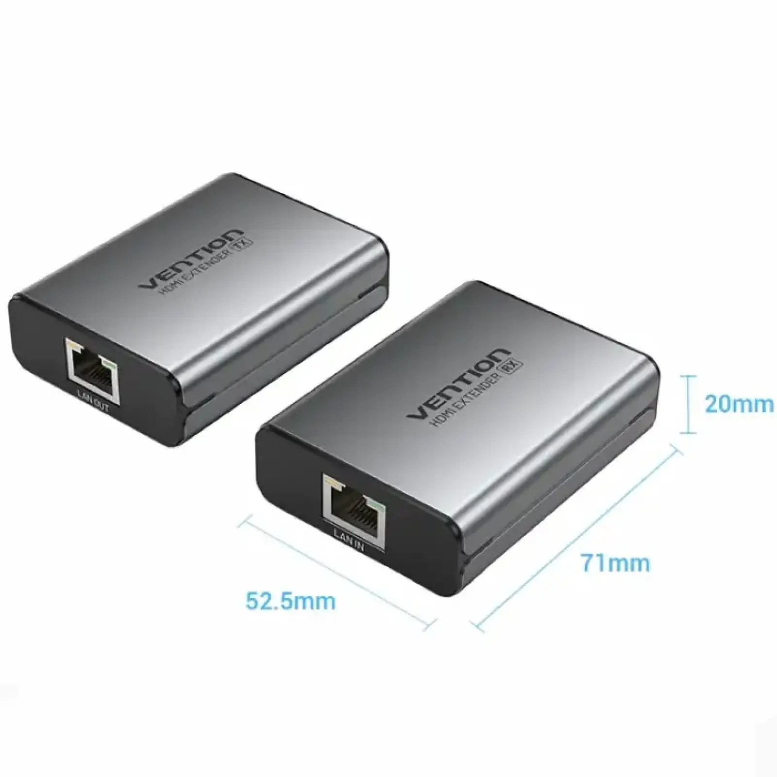 Подовжувач HDMI по кабелю UTP до 60м з БЖ, (RX/TX) V1.4 1080p 60Hz 3D DD7.1 Vention (AKGH0-EU) UA