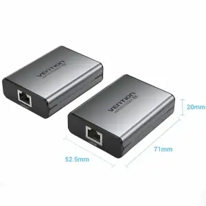 Подовжувач HDMI по кабелю UTP до 60м з БЖ, (RX/TX) V1.4 1080p 60Hz 3D DD7.1 Vention (AKGH0-EU) UA