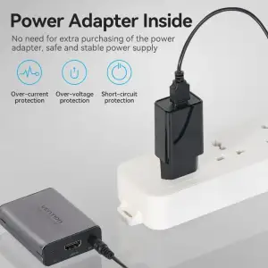 Подовжувач HDMI по кабелю UTP до 60м з БЖ, (RX/TX) V1.4 1080p 60Hz 3D DD7.1 Vention (AKGH0-EU) UA