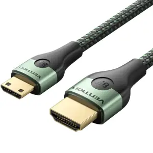 Кабель HDMI M - Mini M 2.0 м, V2.1 8K 60Гц Aluminum Alloy Type, Green Vention (AGJGH) UA