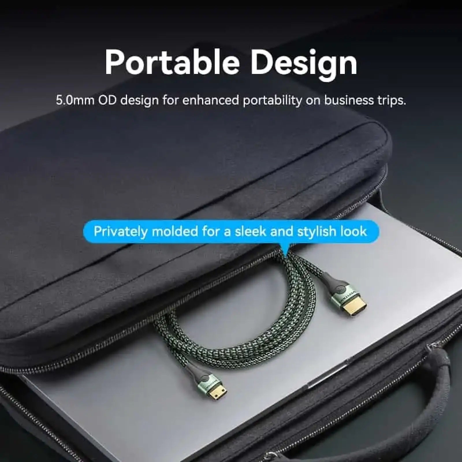 Кабель HDMI M - Mini M 2.0 м, V2.1 8K 60Гц Aluminum Alloy Type, Green Vention (AGJGH) UA