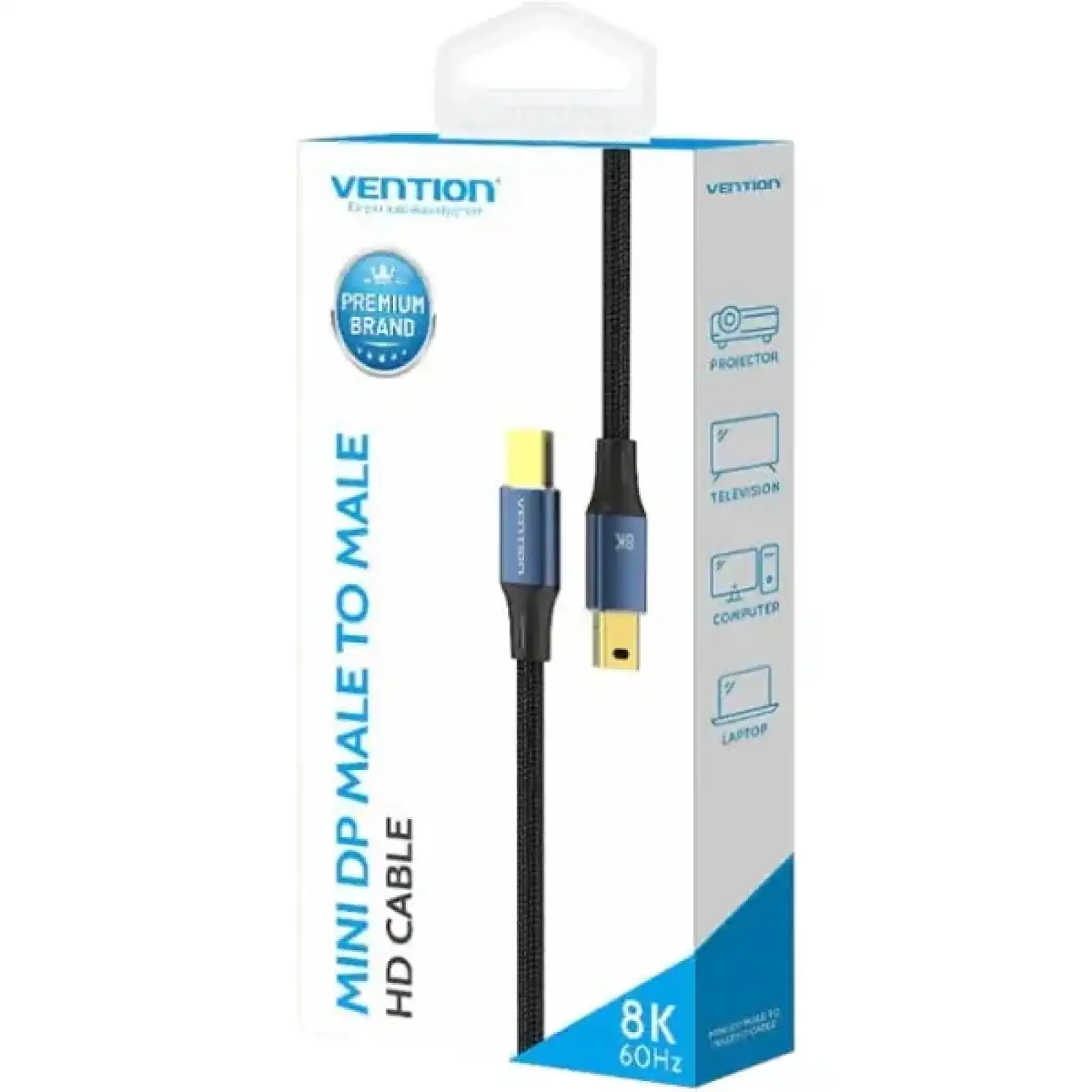 Кабель DisplayPort mini M - mini M 2.0м, V1.4, 8K 60Гц 32.4Gbps Blue Aluminum Alloy, Vention (HCGLH) UA