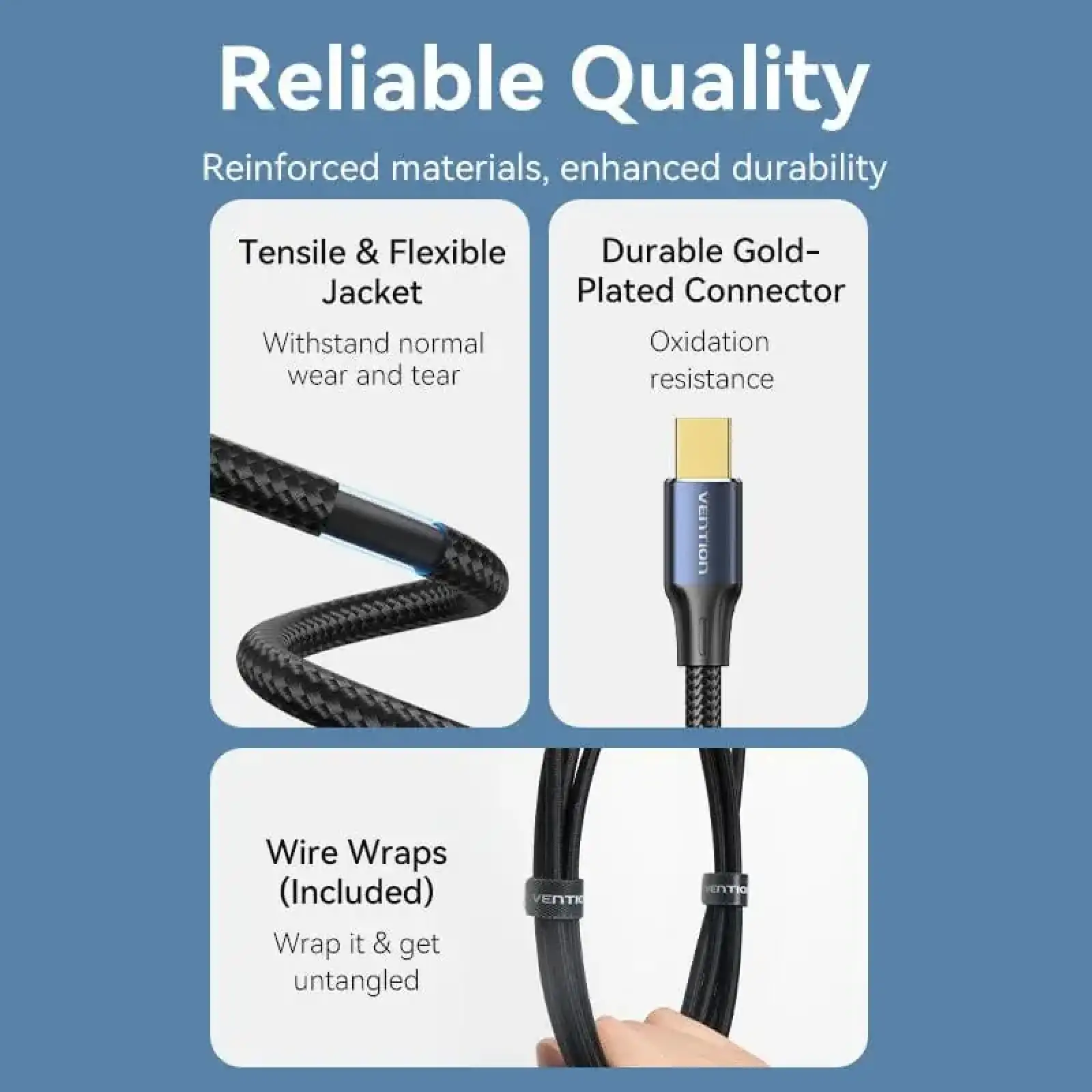 Кабель DisplayPort mini M - mini M 2.0м, V1.4, 8K 60Гц 32.4Gbps Blue Aluminum Alloy, Vention (HCGLH) UA