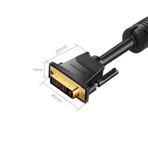 Кабель DVI-D 24M - 24M, 1.5 м, 2K 60Hz Dual Linik Vention (EAABG) UA