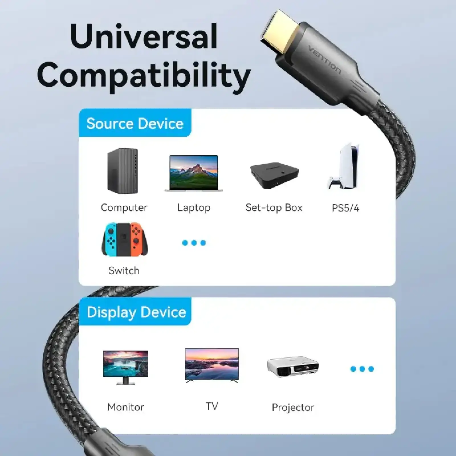 Кабель HDMI M - M, 20.0 м, V2.0 4K 30Гц обплетення Vention (ALLBQ) UA