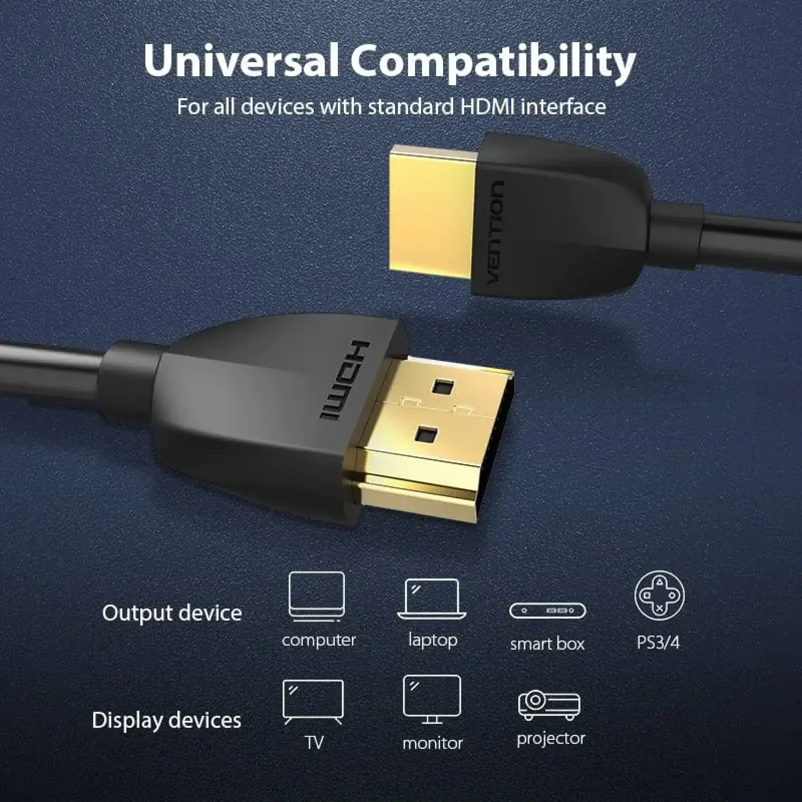 Кабель HDMI M - M, 1.5м, V2.0, 4K 60Гц PVC Vention (AAIBG) UA