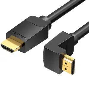 Кабель HDMI M - M, 1.0м, V2.0, 4K 60Гц, кут 270°, PVC, чорний Vention (AAQBF) UA