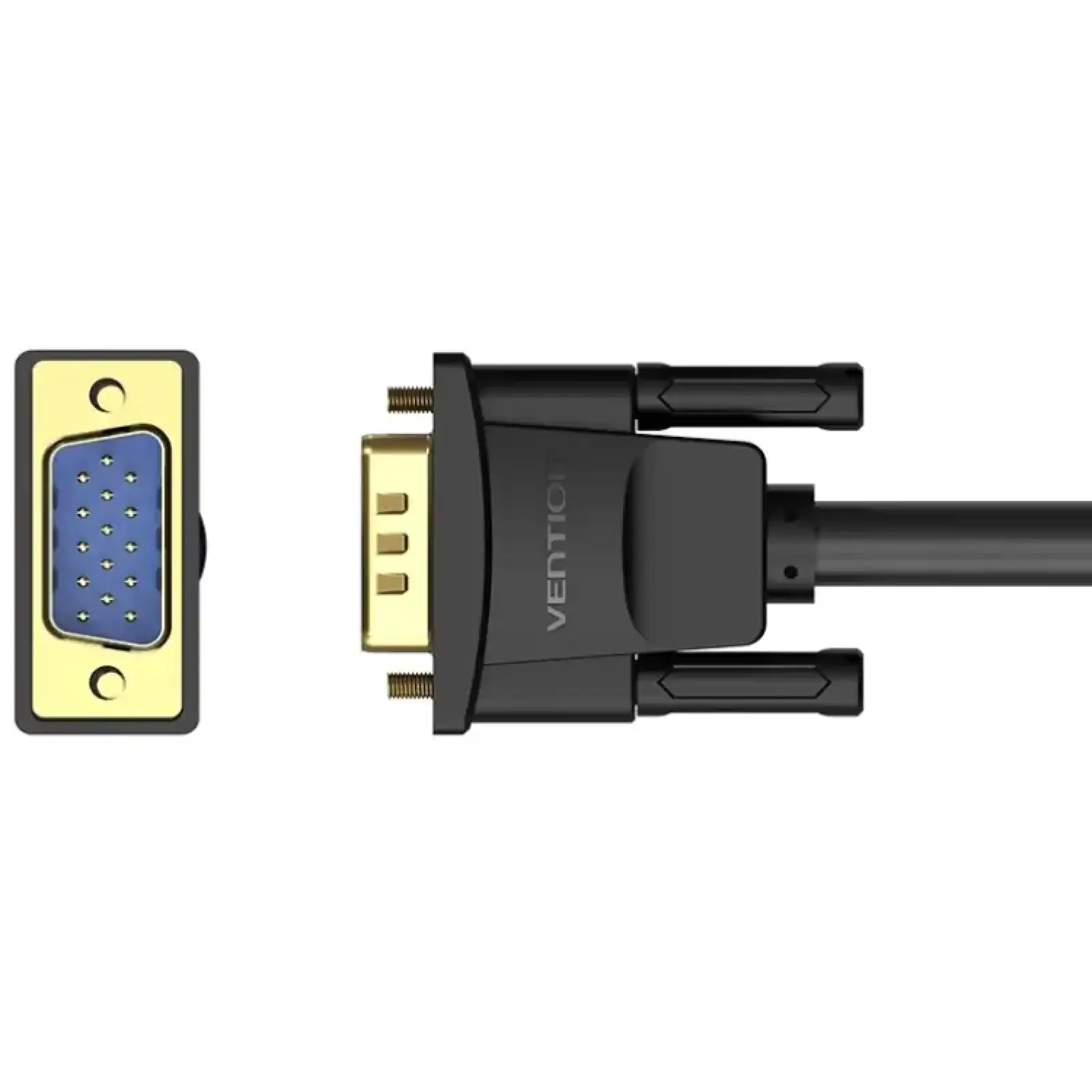 Кабель VGA 15M-15M, 1.5 м, з ферритами, чорний Vention (DAEBG) UA