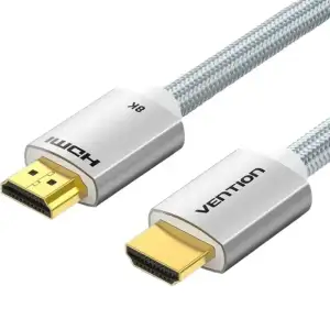 Кабель HDMI M - M, 2.0 м, V2.1, 8K 60Гц обплетення, Silver Metal Type Vention (ALCIH) UA