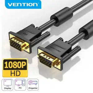 Кабель VGA 15M-15M, 5.0 м, з ферритами, чорний Vention (DAEBJ) UA