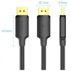Кабель DisplayPort M - M 5.0м, V1.2, 4K 60 Гц 3D Dolby 7.1 Vention (HAKBJ) UA
