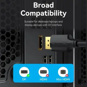 Кабель DisplayPort M - M 5.0м, V1.2, 4K 60 Гц 3D Dolby 7.1 Vention (HAKBJ) UA