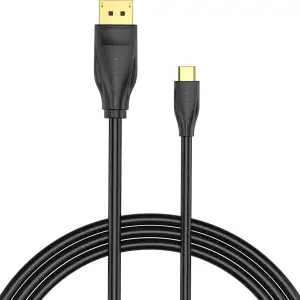 Кабель USB 3.1 Type-C M - DisplayPort M, 2.0м v.1.4 8K60Hz Aluminum Alloy чорний Vention (CGYBH) UA