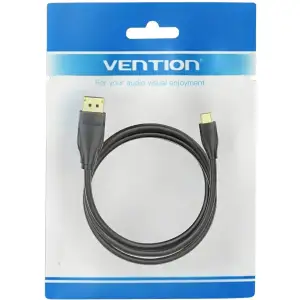Кабель USB 3.1 Type-C M - DisplayPort M, 2.0м v.1.4 8K60Hz Aluminum Alloy чорний Vention (CGYBH) UA