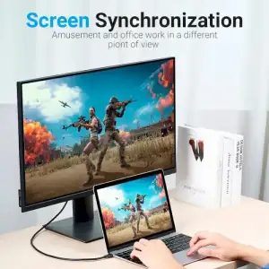 Кабель USB 3.1 Type-C M - DisplayPort M, 2.0м v.1.4 8K60Hz Aluminum Alloy чорний Vention (CGYBH) UA