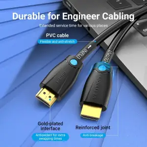 Кабель HDMI M - M, 5.0 м, V2.0, Engineering 4K 60Гц PVC Black Vention (AAMBJ) UA