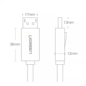 Кабель DisplayPort M - M V1.2 Cable 4K@60Hz; 2K@144Hz 3m DP102 чорний UGREEN (10212) UA