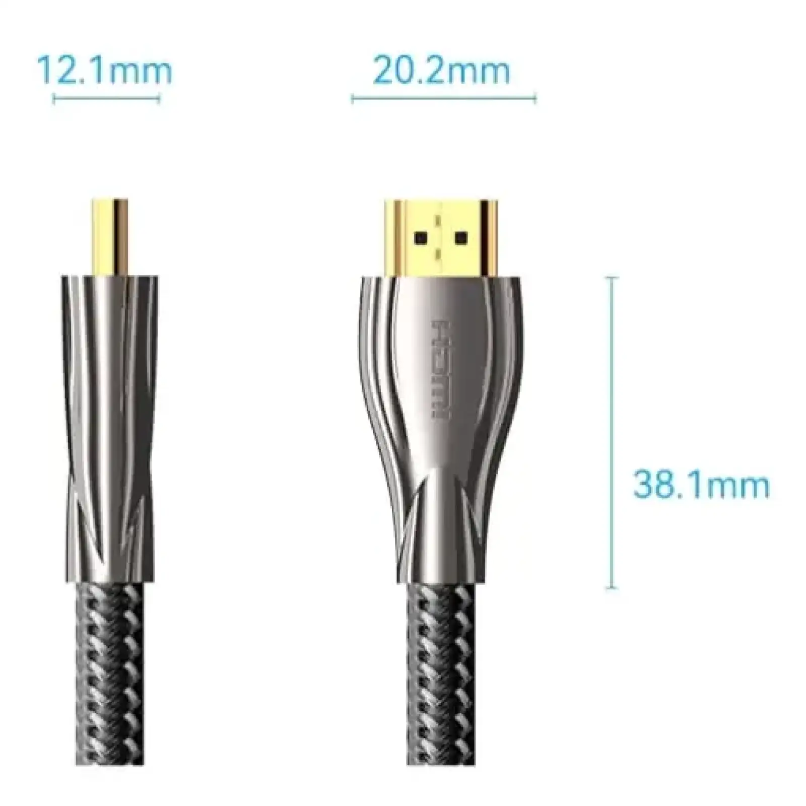 Кабель HDMI M - M, 8.0 м, V2.0, 4K 60Гц, обплетення, Zinc Alloy Type чорний Vention (ALMBK) UA