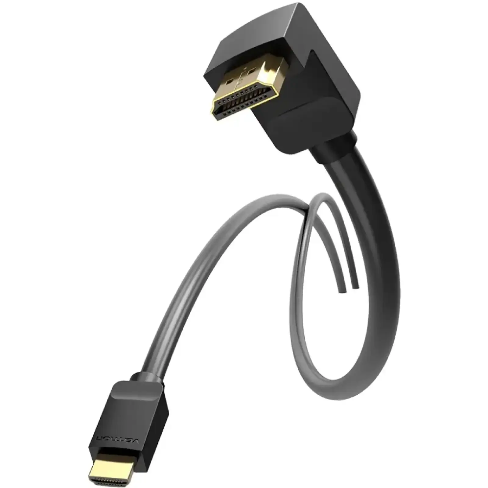 Кабель HDMI M - M, 1.5м, V2.0, 4K 60Гц, кут 270°, PVC, чорний Vention (AAQBG) UA