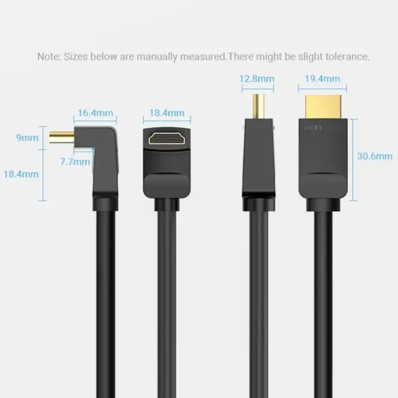 Кабель HDMI M - M, 1.5м, V2.0, 4K 60Гц, кут 270°, PVC, чорний Vention (AAQBG) UA