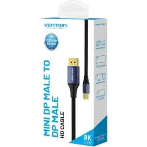Кабель mini DisplayPort M - DisplayPort M 1.5 м, 8K 60hz, (7680x4320) двонаправлений,голубий,Vention (HCFLG) UA